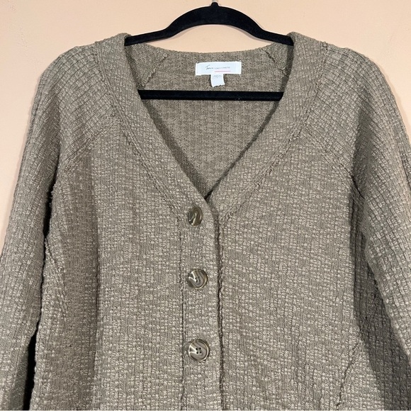 Two By Vince Camuto Olive Green/ Brown Sweater/Cardigan - Picture 2 of 7